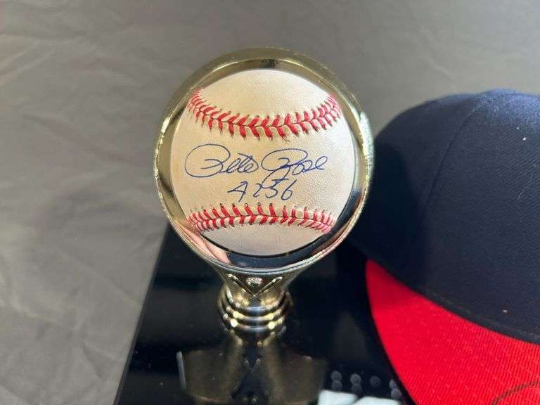 Pete Rose Autographed Hat and Ball