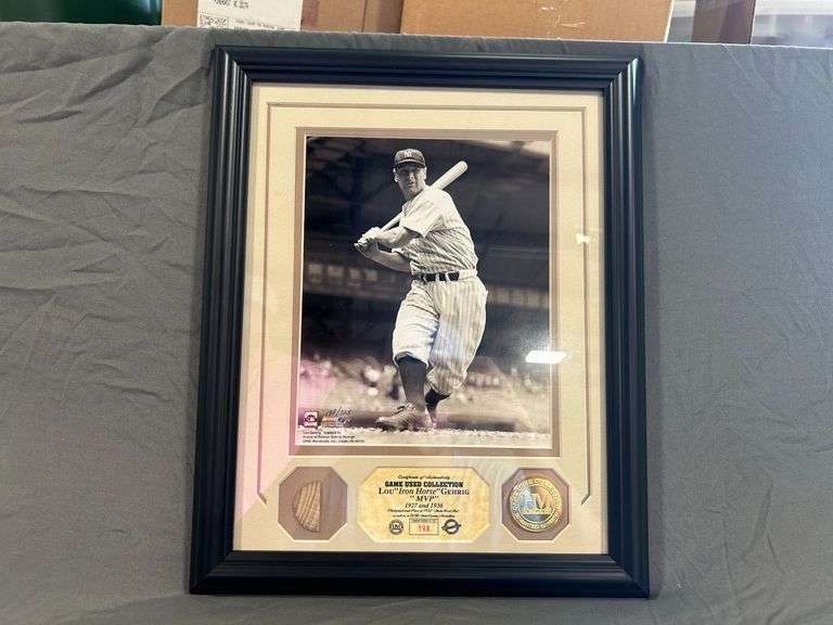 Lou Gehrig Framed Game Used Bat Piece