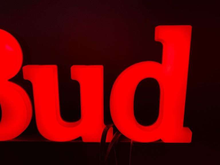 Bud Lighted Beer Sign