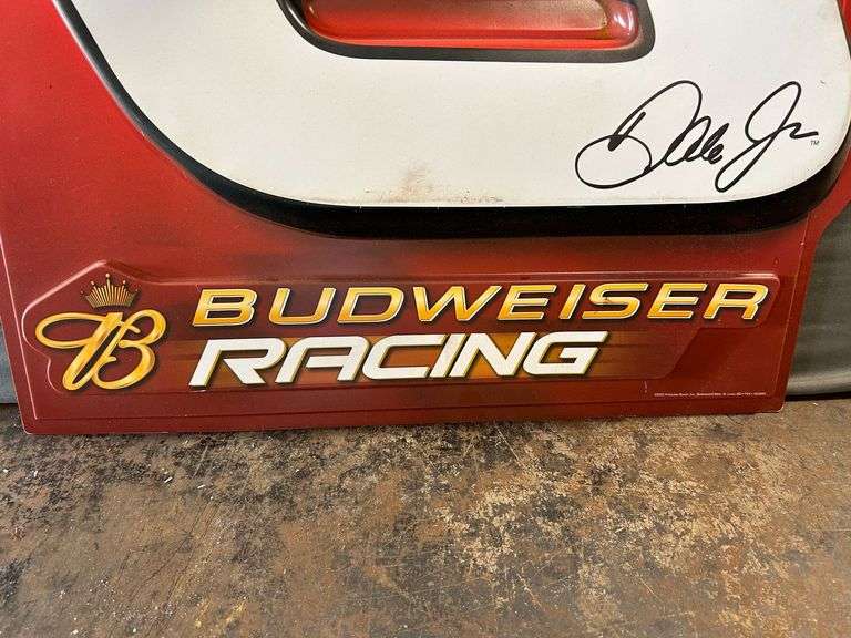 Budweiser Racing Dale Earnhardt Jr Plastic Sign