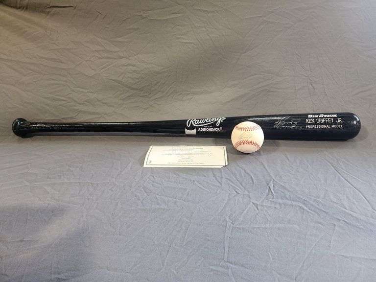 Ken Griffey Jr Autographed Rawlings Bat and Ball