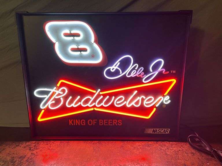 Dale Earnhardt Jr Nascar Budweiser Neon Beer Sign