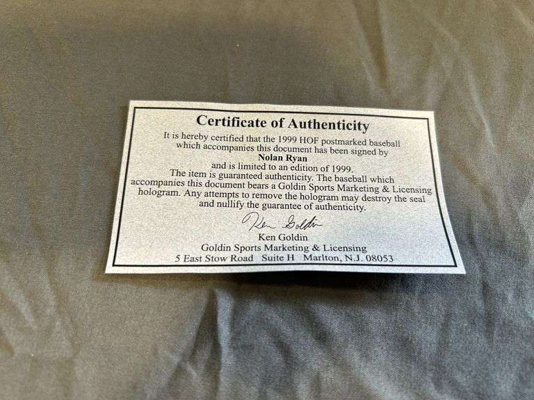 Nolan Ryan Signed Baseball