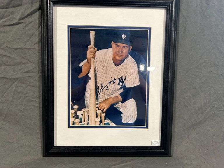 Johnny Mize Autographed Framed Print