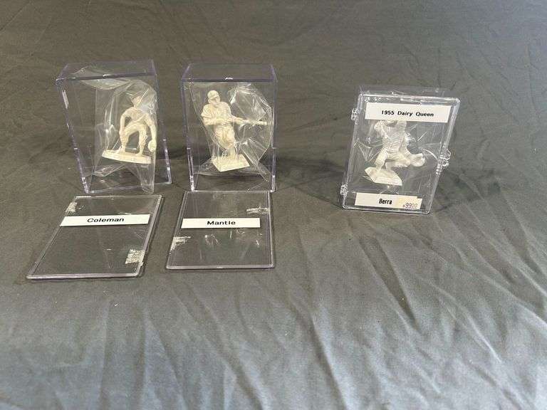 Three 1955 Dairy Queen Yankee Figurines (Yogi Berra, Mickey Mantle, Gerry Coleman)