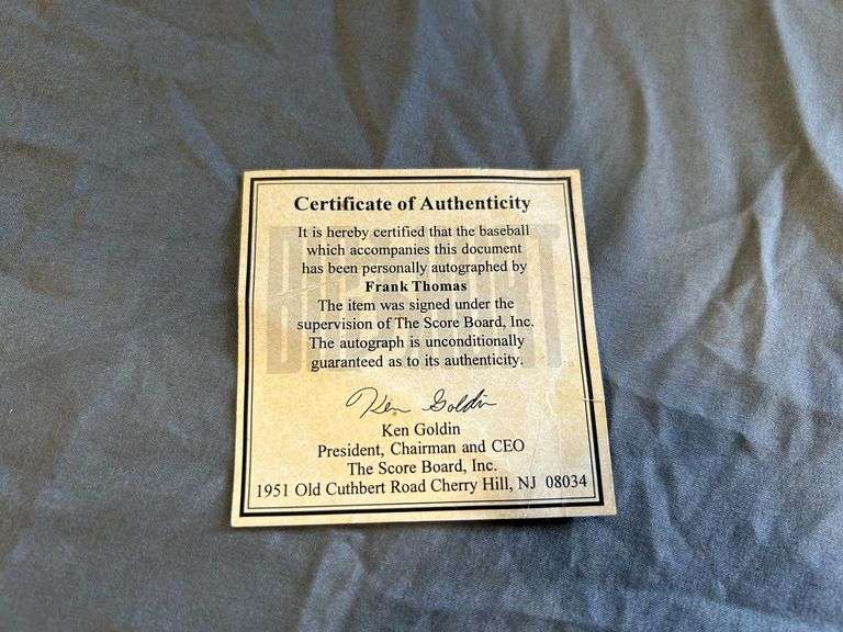 Frank Thomas Signed Baseball