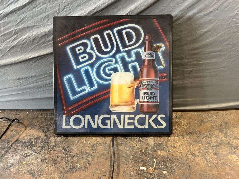 Bud Light Longnecks Lighted Bar Sign