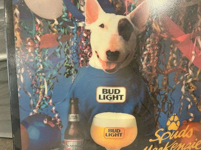 Spuds Mackenzie Bud Light 18" Beer Sign