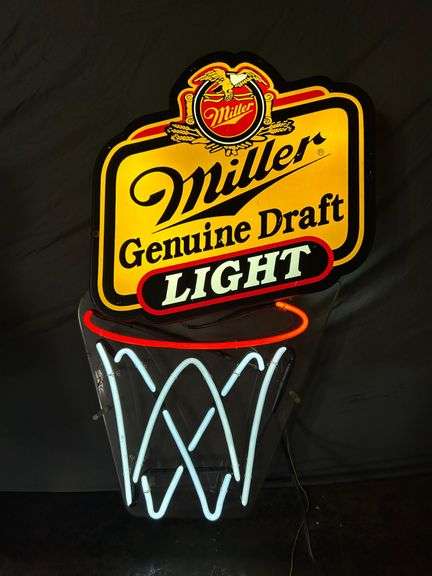 Miller Genuine Draft Light Basketball Neon Beer Sign
