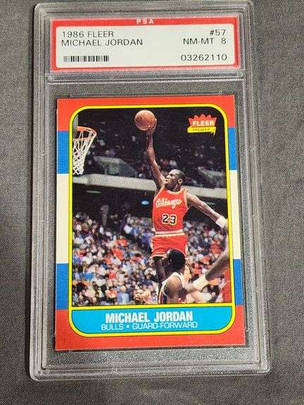 PSA NM-MT Grade 8 1986 Michael Jordan Fleer Number 57 Rookie Card