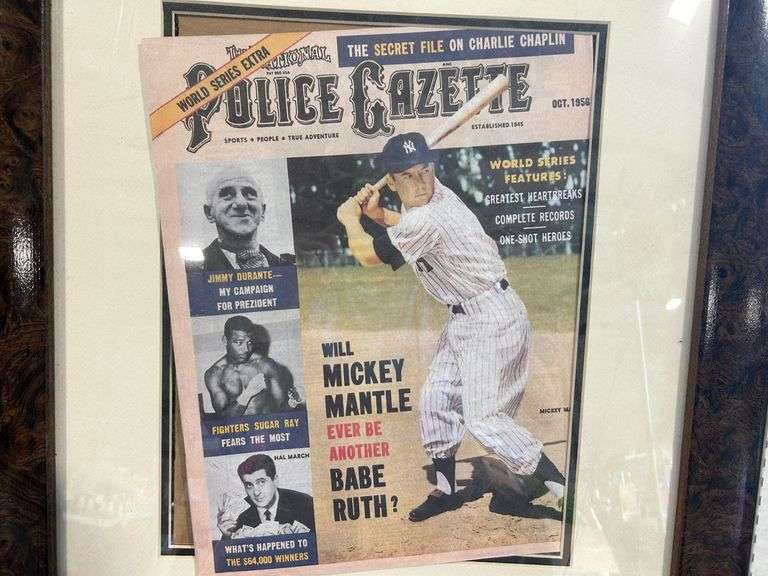 October 1956 Mickey Mantle Police Gazette