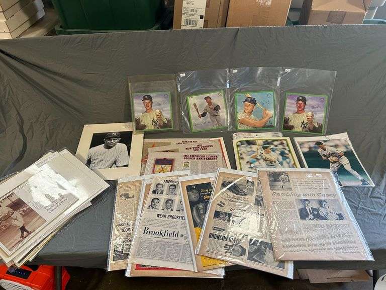Grouping of Assorted Autographed and Vintage Sports Prints and Memorabilia
