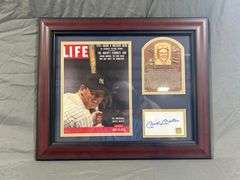 Framed Mickey Mantle 1956 Life Magazine Picture and Signature