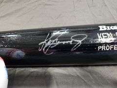 Ken Griffey Jr Autographed Rawlings Bat and Ball