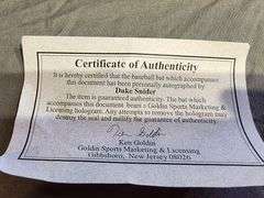 Duke Snider Autographed Adirondack Bat