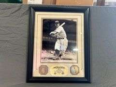 Lou Gehrig Framed Game Used Bat Piece