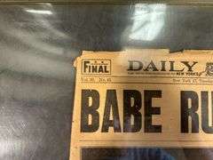 Babe Ruth August 17th 1948 New York Daily Newspaper