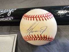 Ken Griffey Jr Autographed Rawlings Bat and Ball