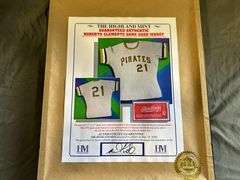 Roberto Clemente Framed Game Used Jersey Piece