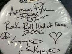 Artimus Pyle Lynyrd Skynyrd Signed Drum Skin