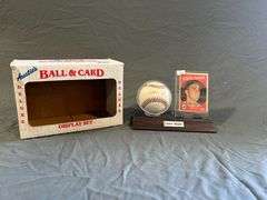 Clete Boyer Signed Baseball and Card display Set