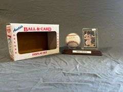 Moose Skowron Signed Baseball and Card Display Set