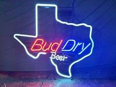 Bud Dry Texas Neon Beer Sign