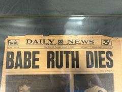 Babe Ruth August 17th 1948 New York Daily Newspaper