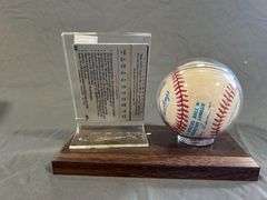 Moose Skowron Signed Baseball and Card Display Set