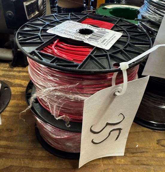 (2x) CerroWire 14 AWG Stranded Red THHN/THWN Wire Spools – 500 Ft Each, Sealed image