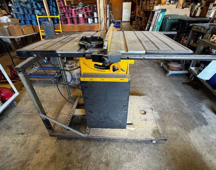 DeWalt 10-Inch Table Saw Mounted on Steel Stand image