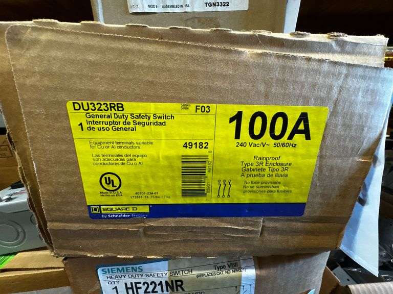 Square D DU323RB 100A General Duty Safety Switch, Type 3R Enclosure image