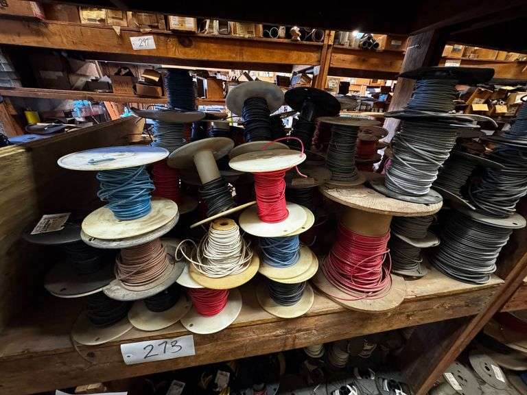 Grouping of Partial Electrical Wire Spools Featuring Various Gauges and Lengths image
