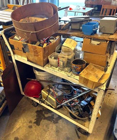 Electrical Components, Hardware and Tools with Metal Storage Cart image