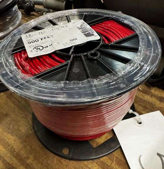 12 AWG Solid Red THHN/THWN-2 Wire Spool – 500 Ft, Sealed image
