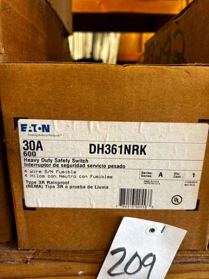 Eaton DH361NRK 30A 600V Heavy Duty Safety Switch, Type 3R image