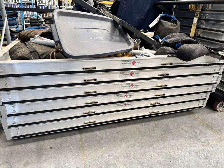 Staging Dimensions (6) Sections of  Stage Riser Panels 8 foot x 4 foot image