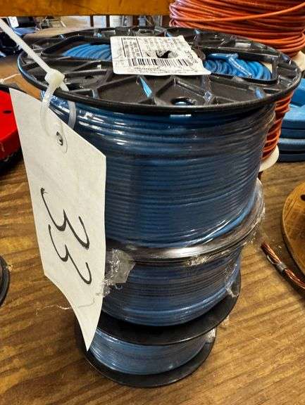 (3x) CerroWire 14 AWG Stranded Blue THHN/THWN Wire Spools – 500 Ft Each, Sealed image