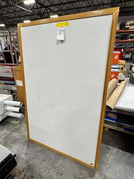 6 ft x 4 ft Whiteboard with Wood Edge and Tray, Plastic Shelf Unit image