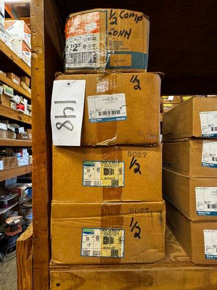 1/2 Inch EMT Connectors and Female Adapters Lot, Steel City and Cantex image