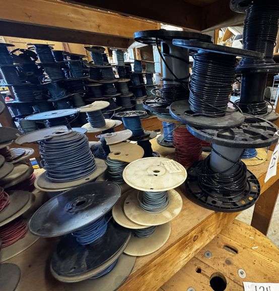 Large Grouping of 14 AWG and 8 AWG THHN Building Wire on Partial Spools image