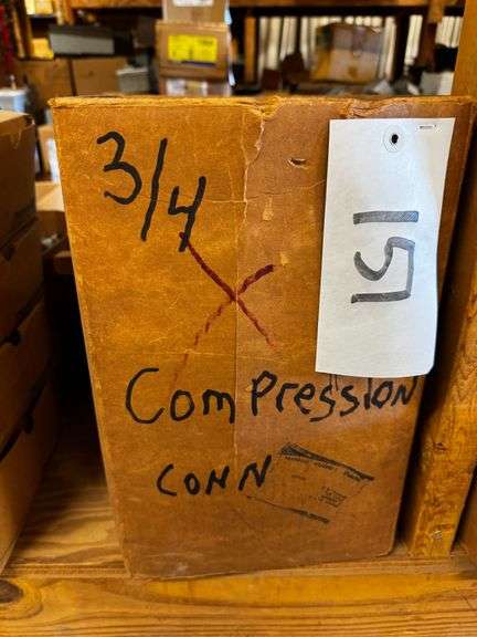 Partial Box of 3/4 Inch Compression Connectors for Electrical Conduit image