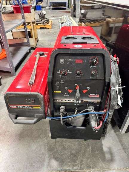 Lincoln Electric Precision TIG 225 with Cool-Arc 40 on rolling cart image