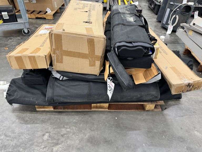 Pallet of Hop Up Trade Show Display Walls, Retractable Banners, Market Umbrellas image