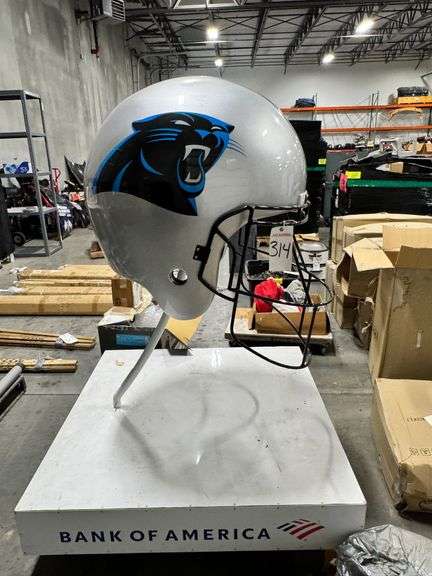 Giant Carolina Panthers Football Helmet with Stand image