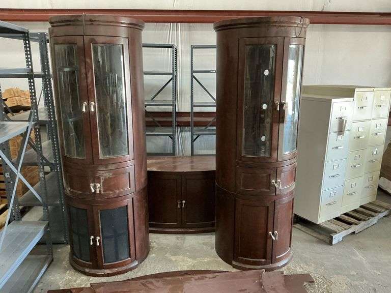 Wood Display Cabinet Set image