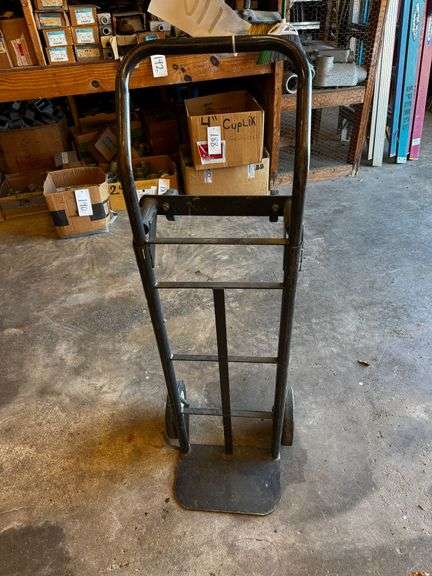Black Metal Hand Truck with Loop Handle and Solid Tires image