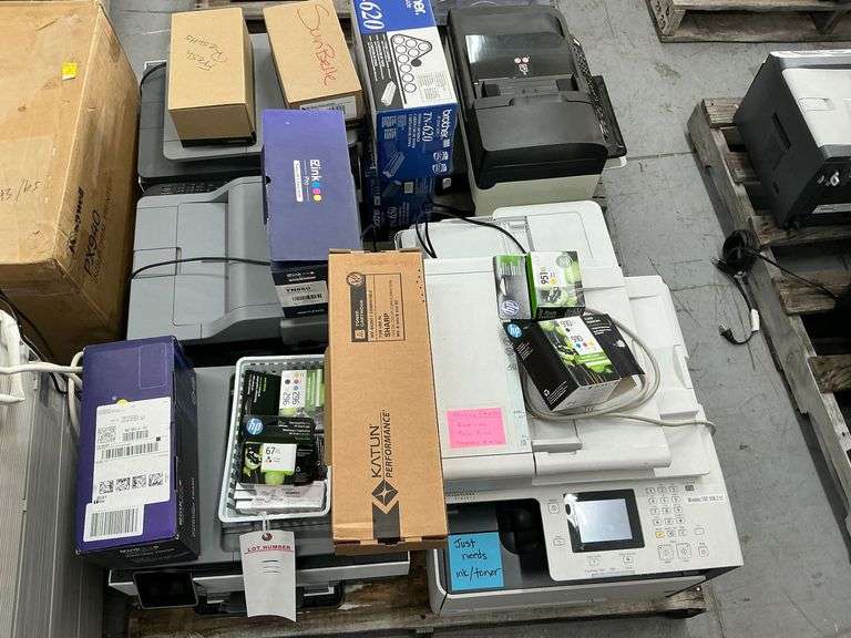 One Canon Copier/Printer, 4 HP Copier Printer Extra Ink Cart. image