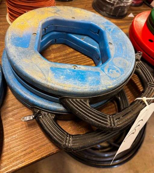 (2x) Ideal Brand Wire or Cable Fish Tapes on Blue Plastic Winder Reels with Handles. image