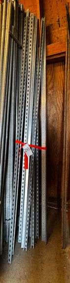 Grouping of 10ft Slotted Steel Posts Embossed ‘Made in USA’ with Marking Z12-0158 image